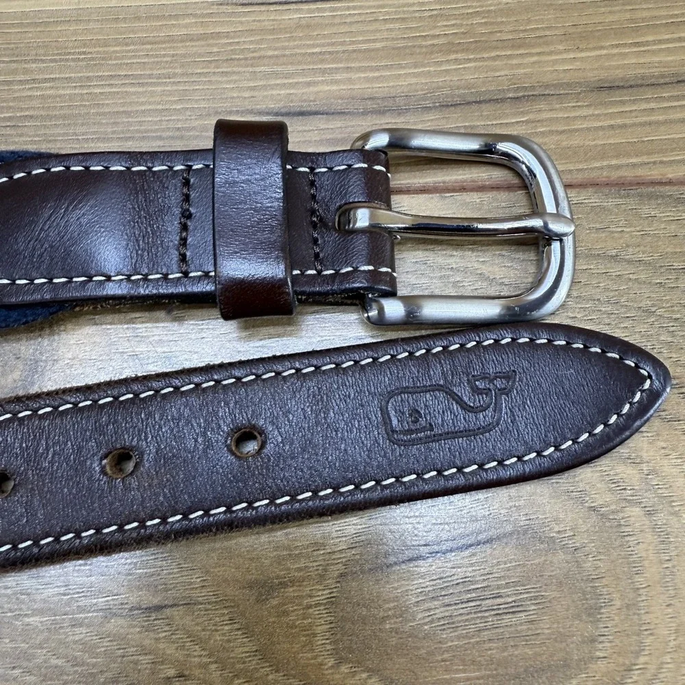 Vineyard Vines Young Mens Boys 26 American Flat Navy Blue Golf Belt